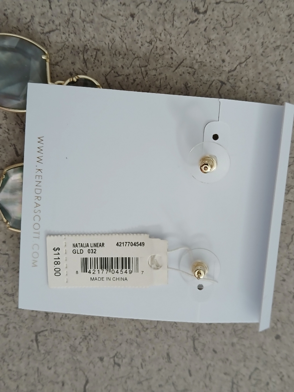 Kendra Scott Iridescent Gray Triple Drop Earrings - Gold - Picture 5 of 5